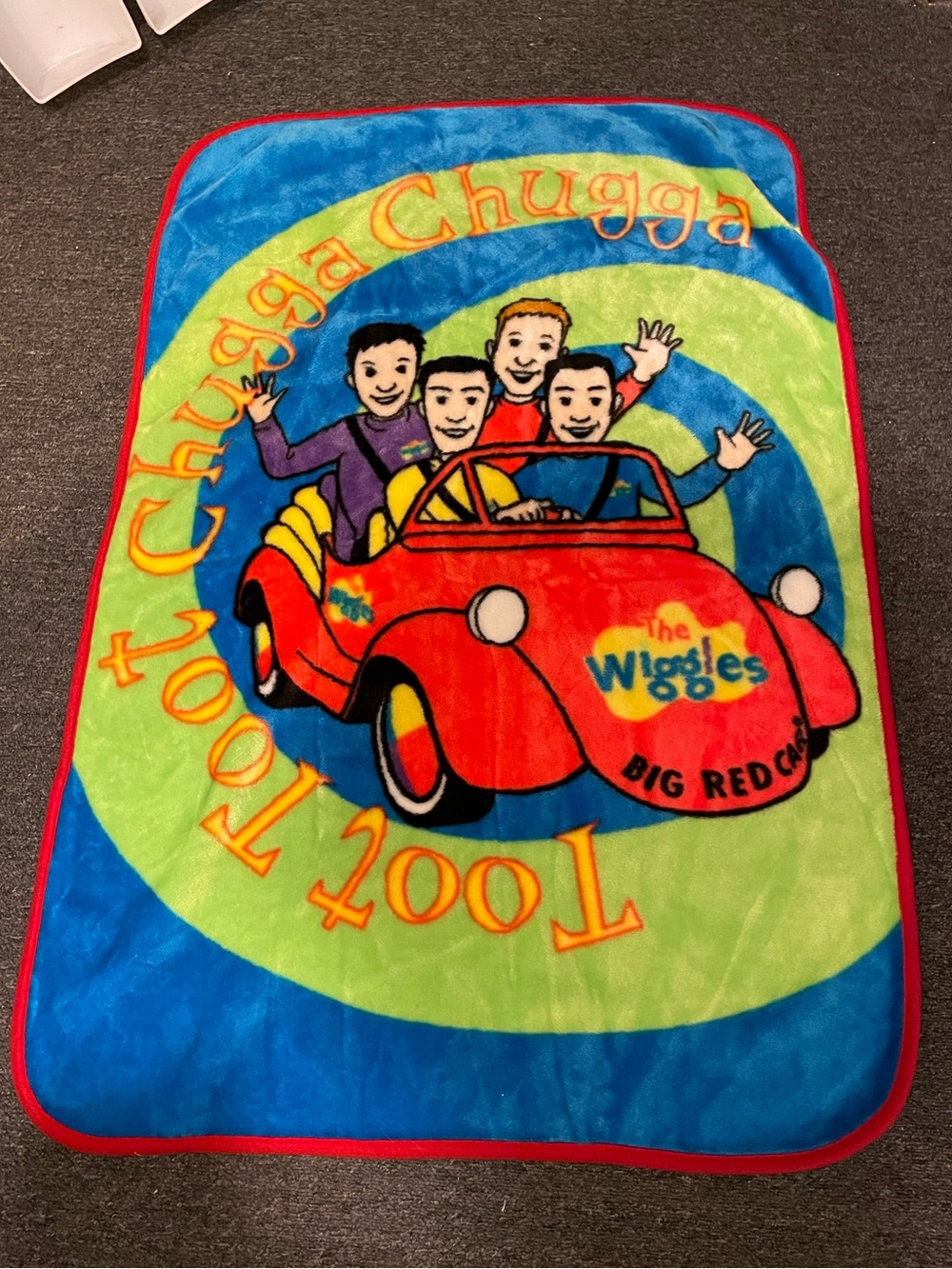 The Wiggles Band Vintage Y2K Toot Toot Chugga Chugga Big Red Car Throw Blanket